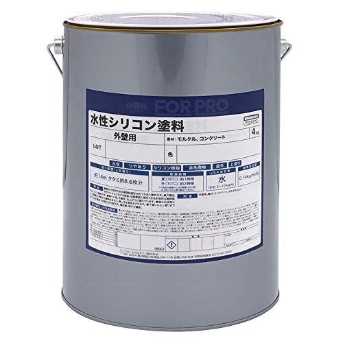 ニッペ ペンキ 塗料 FOR PRO 水性シリコン塗料 4kg 白 水性 つやあり 屋外 日本製 4976124749414の通販は