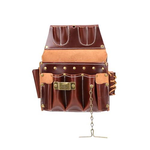 TOURBON 腰袋 電工 革 工具袋 工具入れ 作業袋 コンパクト設計 3段の通販は