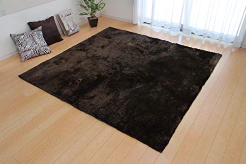イケヒコ・コーポレーション ラグ カーペット 4畳 無地 シャギー調 選べるカラー ラルジュ ブラウン 約200×300cm ホットカーペット対応 #3958839