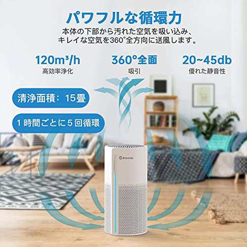 空気清浄機 Enteenly【15畳対応 静音 強力浄化】小型 除菌 脱臭 集塵 1