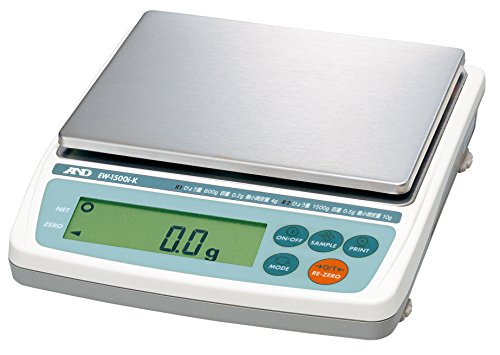 A&D 検定付き トリプルレンジパーソナル天びん EW-1500i-K ≪ひょう量:1500g 最小表示:0.2~0.5g(使用範囲:4~1500g) 皿寸法:170(W)*133(D)mm 検定付:8地域≫