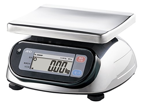 A&D 防塵・防水デジタルはかり SL-20KWP ≪ひょう量:20kg 最小表示:0.01kg 皿寸法:232(W)*192(D)mm≫
