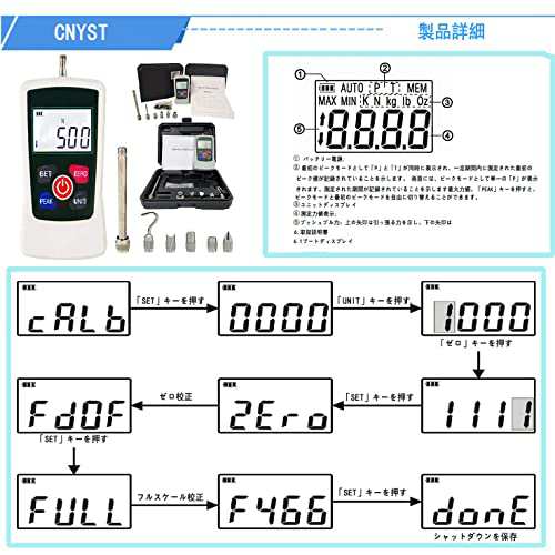 CNYST デジタルフォースゲージ プッシュプルフォースメーター フォース