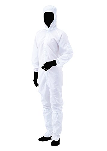 アズワン アズピュア アズピュアCRウェア 11120BW(フード一体・センターファスナー) 白 M /1-2279-01