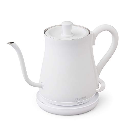 アイリスオーヤマ 電気ケトル ドリップケトル 600ml アンティーク調 ホワイト IKE-C600-W