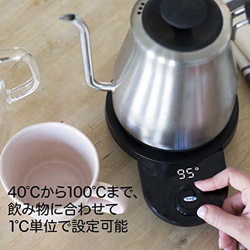 OXO 電気ケトル コーヒードリップ 温度調整 保温機能 タイマー付き 1.0L 8717100