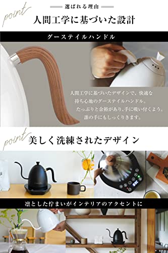 Brewista ブリューイスタ 【世界のバリスタが愛用するケトル】 電気ケトル 温度調節機能付 コーヒーケトル ドリップケトル クロス付 (ステンレススチール 0.6L）