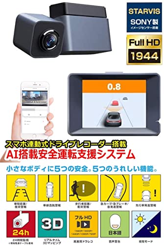 三金商事 ドライブレコーダー AI搭載 運転支援付き 衝突予防