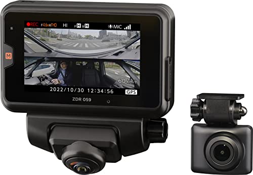 コムテック 車用 ドライブレコーダー 360度全方位+リヤカメラ搭載 ZDR059 4G LTE通信機能搭載 STARVIS搭載リヤカメラ 後続車接近お知らせ機能搭載 日本製 3年保証 GPS搭載 駐車監視 高速起動