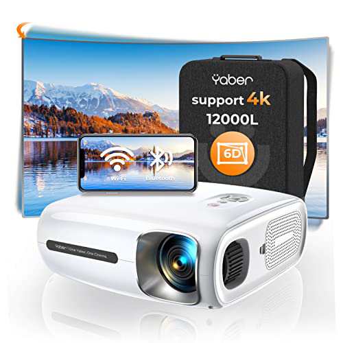 変更OK YABER Pro V7プロジェクター6D自動台形補正 12000lm 4K 5GWiFi