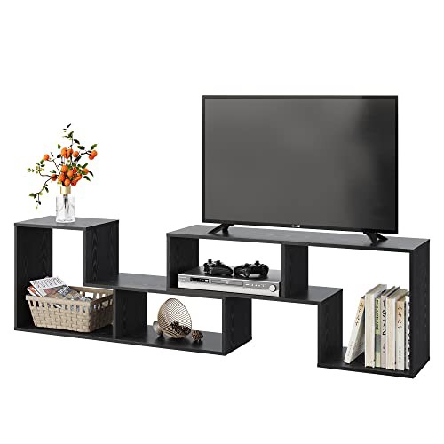 DEVAISE テレビ台 テレビラック テレビボード ローボード 伸縮 幅105〜210cm 60インチまで対応 コーナー 収納ラック 2点セット 簡単組立 の通販は
