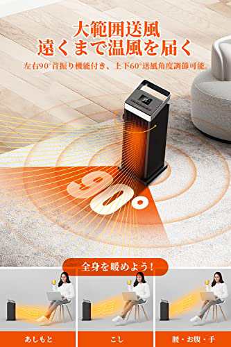 日本に 小型セラミックヒーター 90°自動首振り 搭載リモコン ファン ...