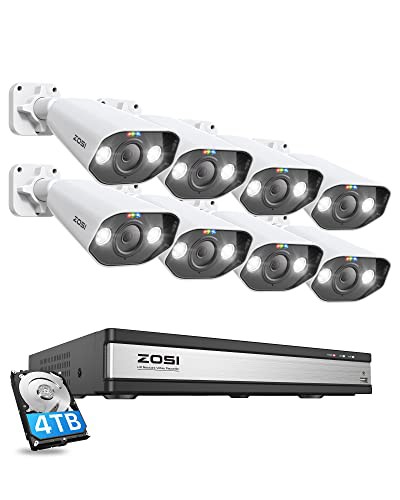 ZOSI 4K Ultra HD 800万画素防犯システム 500万画素poe防犯カメラ8台
