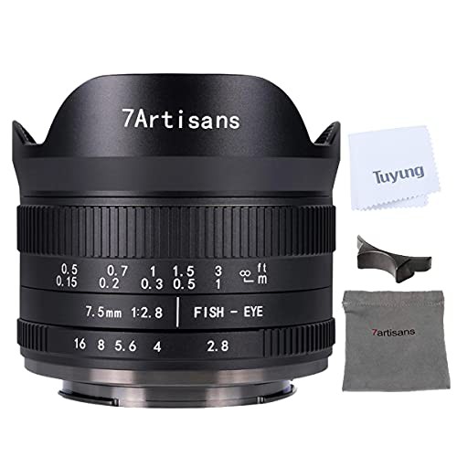 7artisans 7.5mm F2.8 II 広角魚眼レンズ 固定焦点レンズ　非球面 コンパクトミラーレスカメラ用 Fuji FXマウント付き Fuji X-A1 X-A2 X-