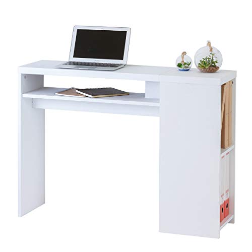 クロシオ デスク 幅100cm 奥行29cm 学習机 コンパクト 薄型 ホワイトの通販は