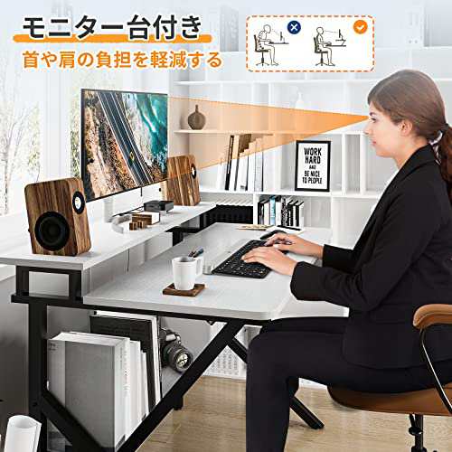 KKL パソコンデスク モニター台付き 幅70cm×奥行60cm 机 pcデスク