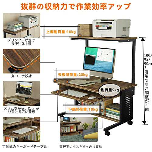 ローデスク パソコンデスク ロータイプ DEWEL テレワーク用 収納棚付