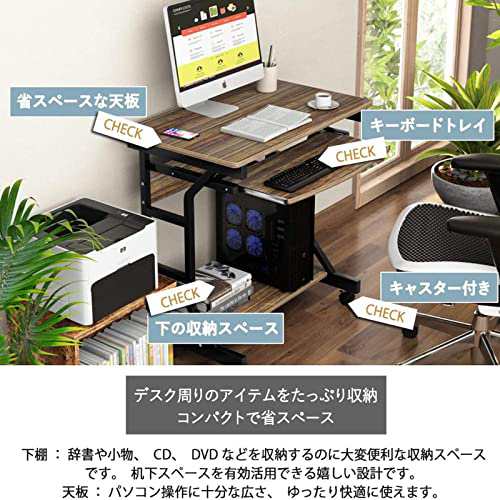 DEWEL パソコンデスク pcデスク 幅80cm テレワーク用 机 ラック付き ...