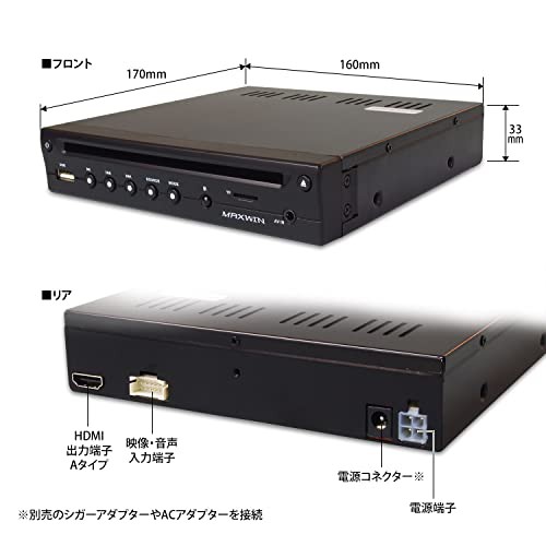 DVDプレーヤー 車載 DVDプレイヤー ハーフDIN 1/2din 薄型 HDMI