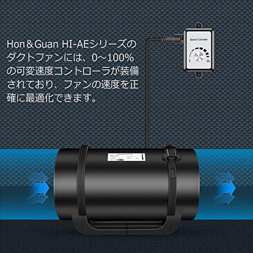 Hon&Guan ダクトファン 200mm 塗装ブース用換気扇 インバータダクト