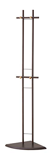 パール金属 ハンガーラック ブラウン 幅400×奥行400×高さ1800mm ポールハンガー コーナータイプ N-8480の通販は
