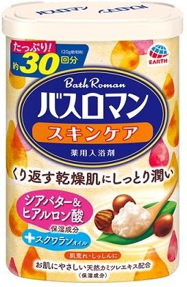 アース製薬 バスロマン　スキンケア　シアバターヒアルロン酸　６００ｇ×12パック