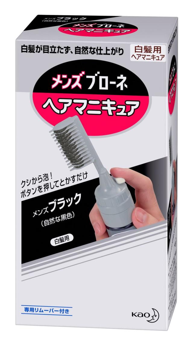 花王 メンズブローネ　へアマニキュア　ブラック　白髪用 クシ付×12パック