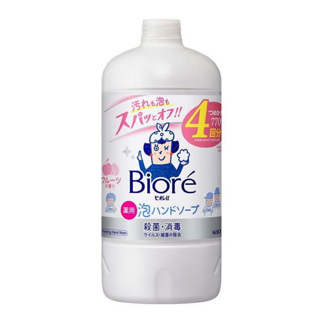 花王 ビオレｕ泡ハンドソープ　フルーツ　つめかえ用　７７０ｍｌ×12パック
