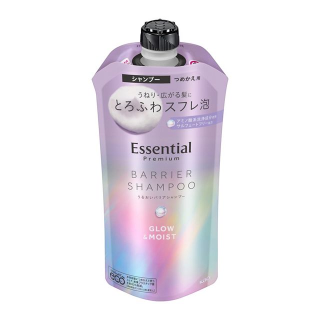 花王 エッセンシャルプレミアム　うるおいバリアシャンプー　グロウ＆モイスト　つめかえ　３４０ｍｌ×12パック