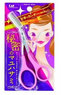 貝印 貝印　クシ付眉ハサミ　ピンク×12パック