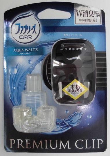 P＆G ファブリーズ車用　プレミアムクリップ　アクアワルツ　本体×12パック