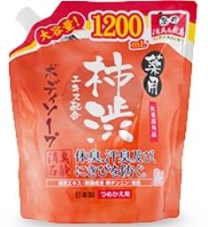 薬用柿渋ボディソープ　つめかえ用　大容量　１２００ｍｌ×12パック