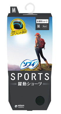 ユニチャーム ソフィ　ＳＰＯＲＴＳ　ショーツ　Ｍ　ブラック×3パック