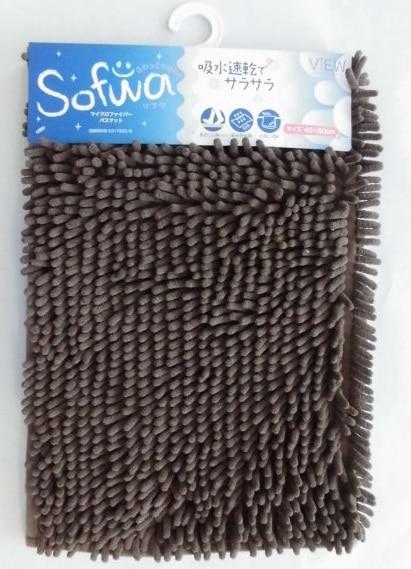ソフワ　マイクロファイバーバスマット　M　ブラウン×5パック