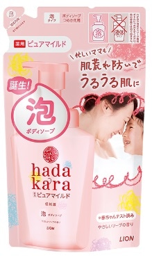 ライオン ハダカラ　ボディソープ　泡で出てくる薬用ピュアマイルド　つめかえ　４４０ｍｌ×12パック