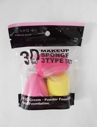 SHO-BI ３Ｄメイクアップスポンジ　３タイプセット×12パック