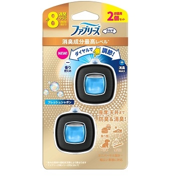 P＆G ファブリーズ　イージークリップ　消臭成分最高レベル　２．５ｍｌ×２個セット　フレッシュシャボン×12パック