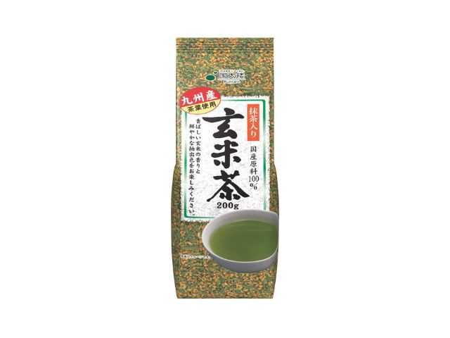 引きクーポン 抹茶入り こうばしい玄米茶 200g ｘ12 個_10セット 国太楼 セット 送料無料 同梱不可 別倉庫直送 酒の茶碗屋  