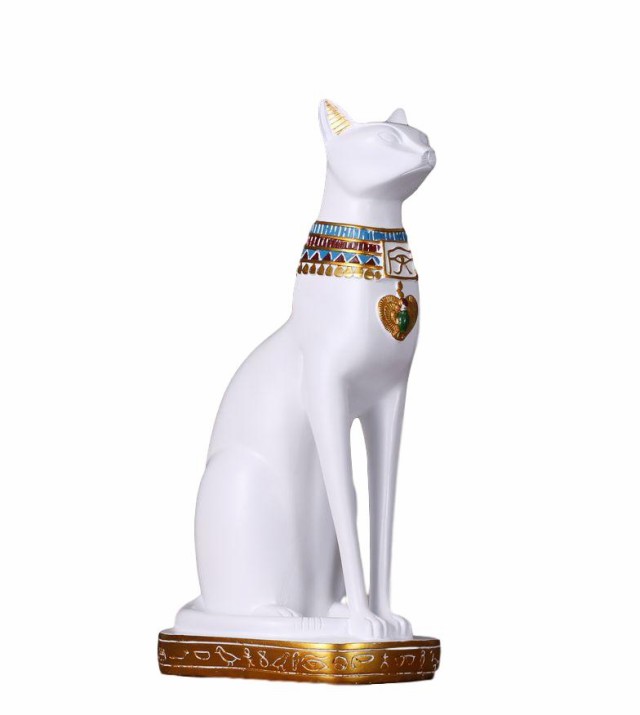 置物 古代エジプト 猫神 民族風 大サイズ ホワイト の通販はau Pay マーケット ノイシュタット