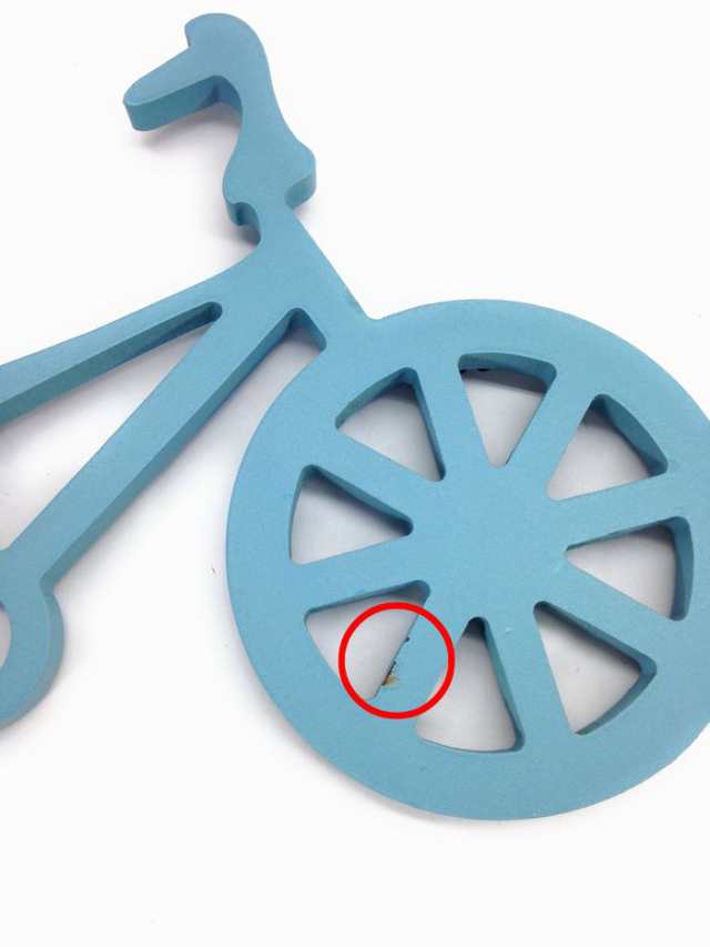 訳あり 壁掛けオブジェ 自転車 シンプル 木製 (ブルー)