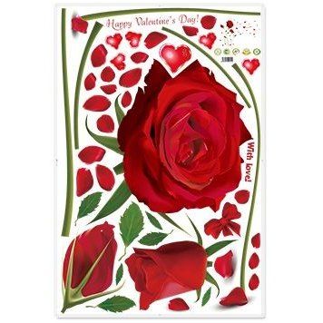 訳あり ウォールステッカー 3本の薔薇 舞う花びら ハートの通販はau Pay マーケット ノイシュタット