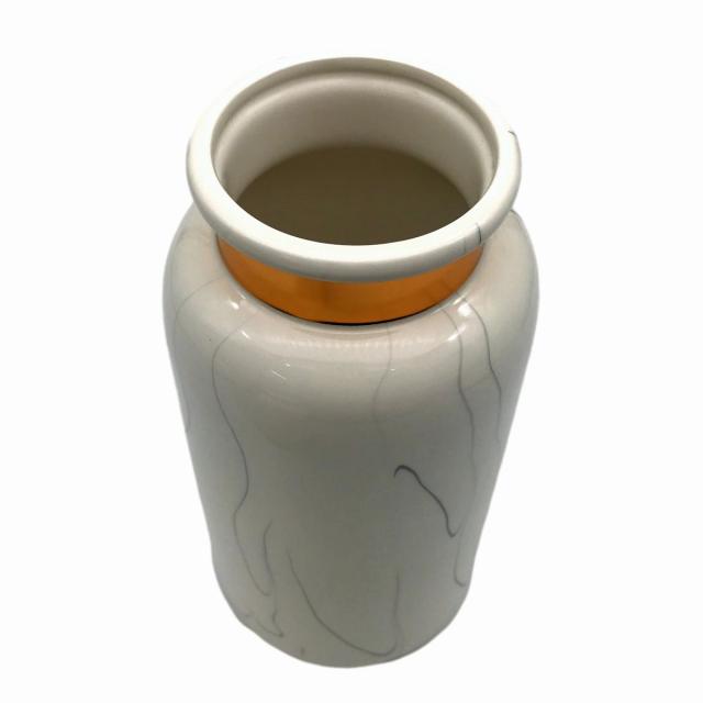 フラワーベース ボトル型 大理石風模様 ゴールドライン 陶器製 大 の通販はau Pay マーケット ノイシュタット