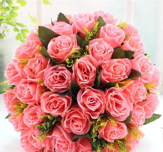 造花 バラ 花束 ブーケ 36個の花 ピンク の通販はau Pay マーケット ノイシュタット