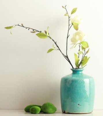 フラワーベース 和 モダン風 アンティーク調 青 陶器製の通販はau Pay マーケット ノイシュタット