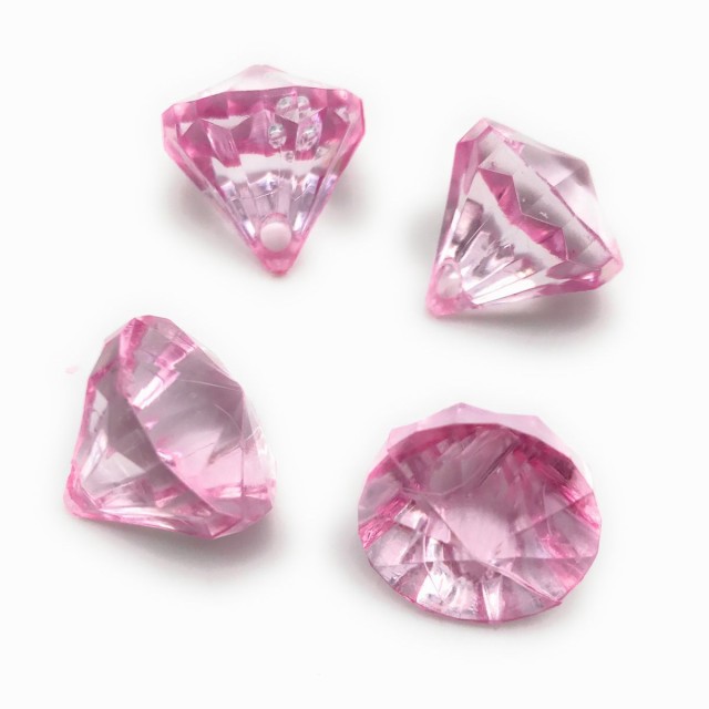 アクリルアイス キラキラ ダイヤモンド型 大きなビーズ 100個セット (ピンク)｜au PAY マーケット