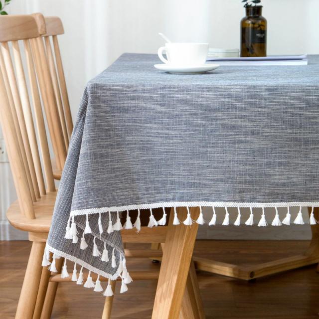 テーブルクロス シックな色合い タッセル付き カントリー風 ネイビー 正方形a 1 1cm の通販はau Pay マーケット ノイシュタット