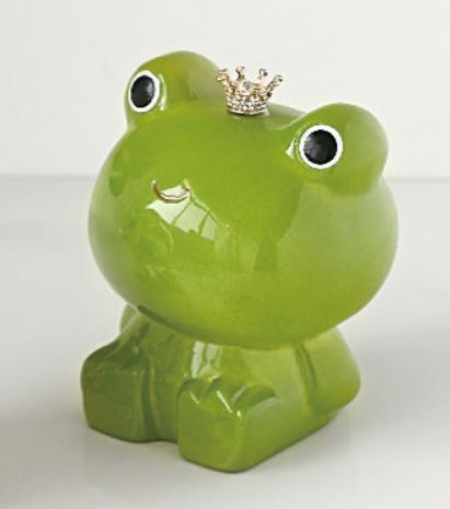 置物 貯金箱 王冠をかぶったカエルの王子様 グリーン の通販はau Pay マーケット ノイシュタット
