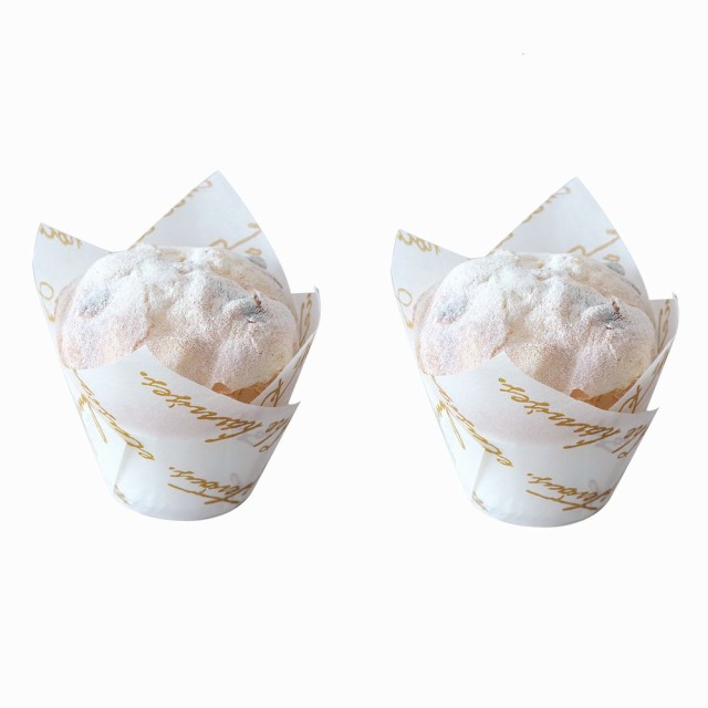 食品サンプル カップケーキ マフィン 英字柄のカップ 2個セット (ホワイトシュガー)