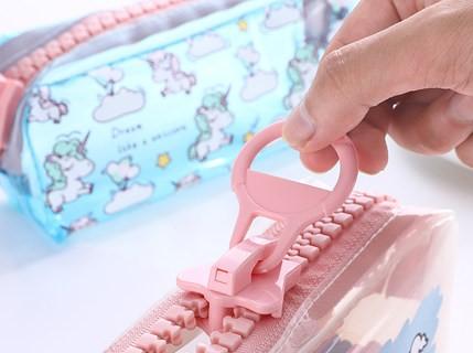 ペンケース ユニコーン クリア パステルカラー ざっくりファスナー 大容量 ブルー の通販はau Pay マーケット ノイシュタット