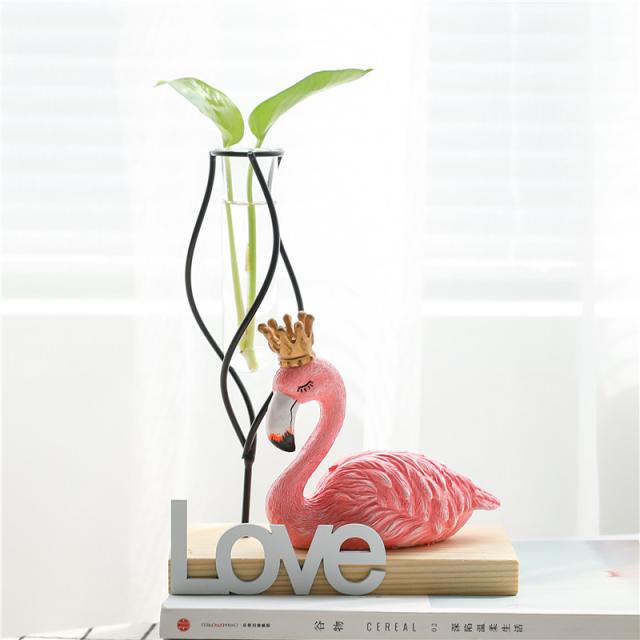 フラワーベース 試験管風 ガラス製 フラミンゴ ワイヤースタンド Love の通販はau Pay マーケット ノイシュタット